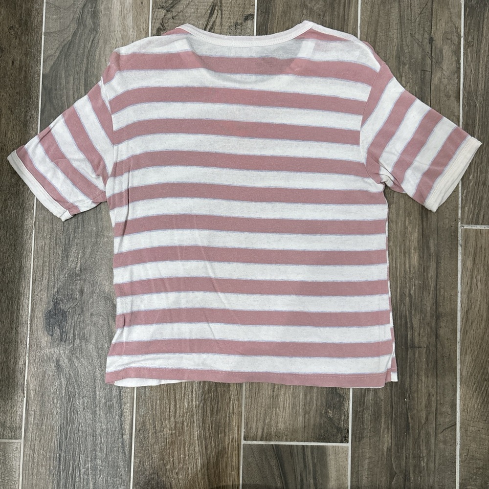 John Galt Pink and white striped short sleeve top - Picture 5 of 5